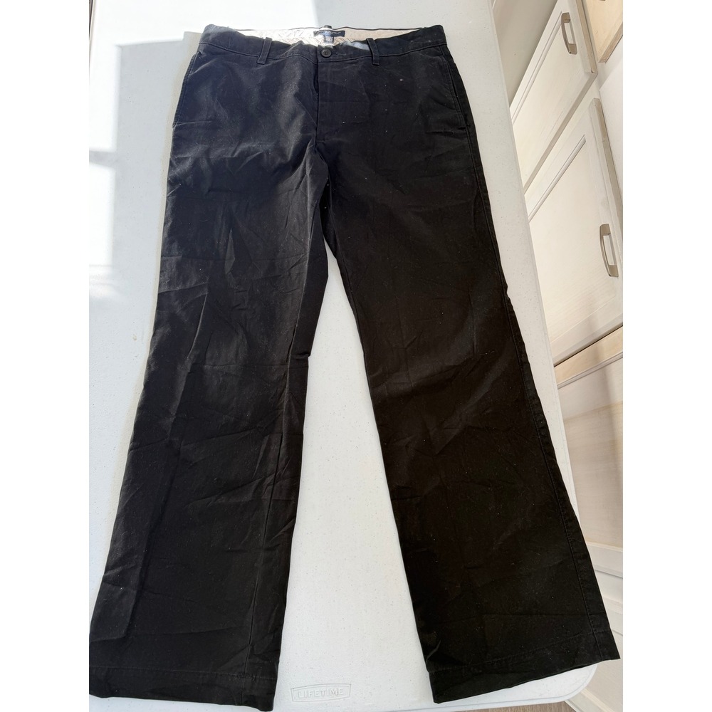 Banana Republic Mens Black Boot Fit Chino Pants 34x32 Cotton Twill Trousers